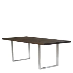 Designtisch aus Nussbaum Holz & Edelstahl - Yocha