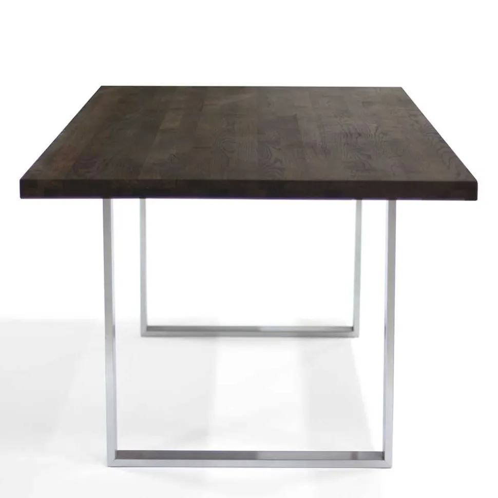 Designtisch aus Nussbaum Holz & Edelstahl - Yocha