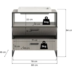 Design-Waschtisch mit Aufsatzwaschbecken - Xena