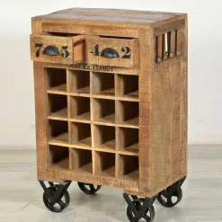 Design-Weinregal Indri aus Mangoholz