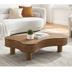 Design-Wohnzimmertisch in Walnuss Furnier - Foliage