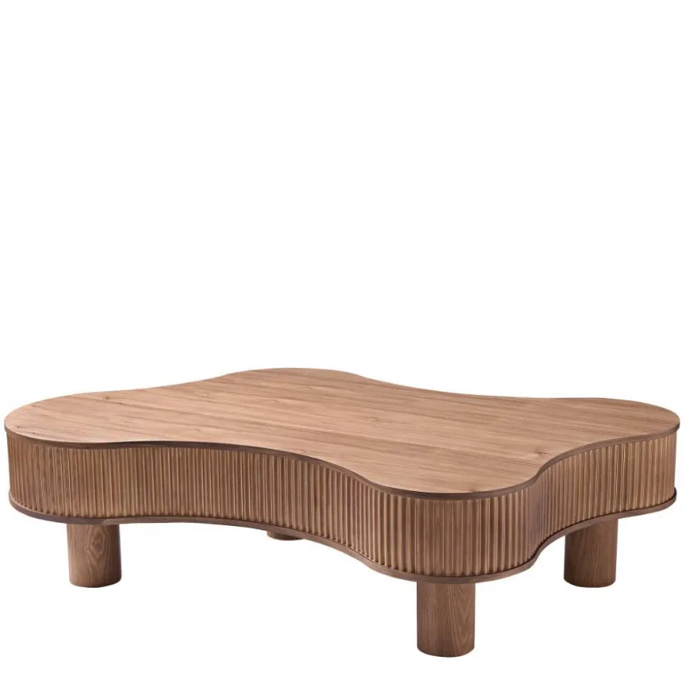 Design-Wohnzimmertisch in Walnuss Furnier - Foliage