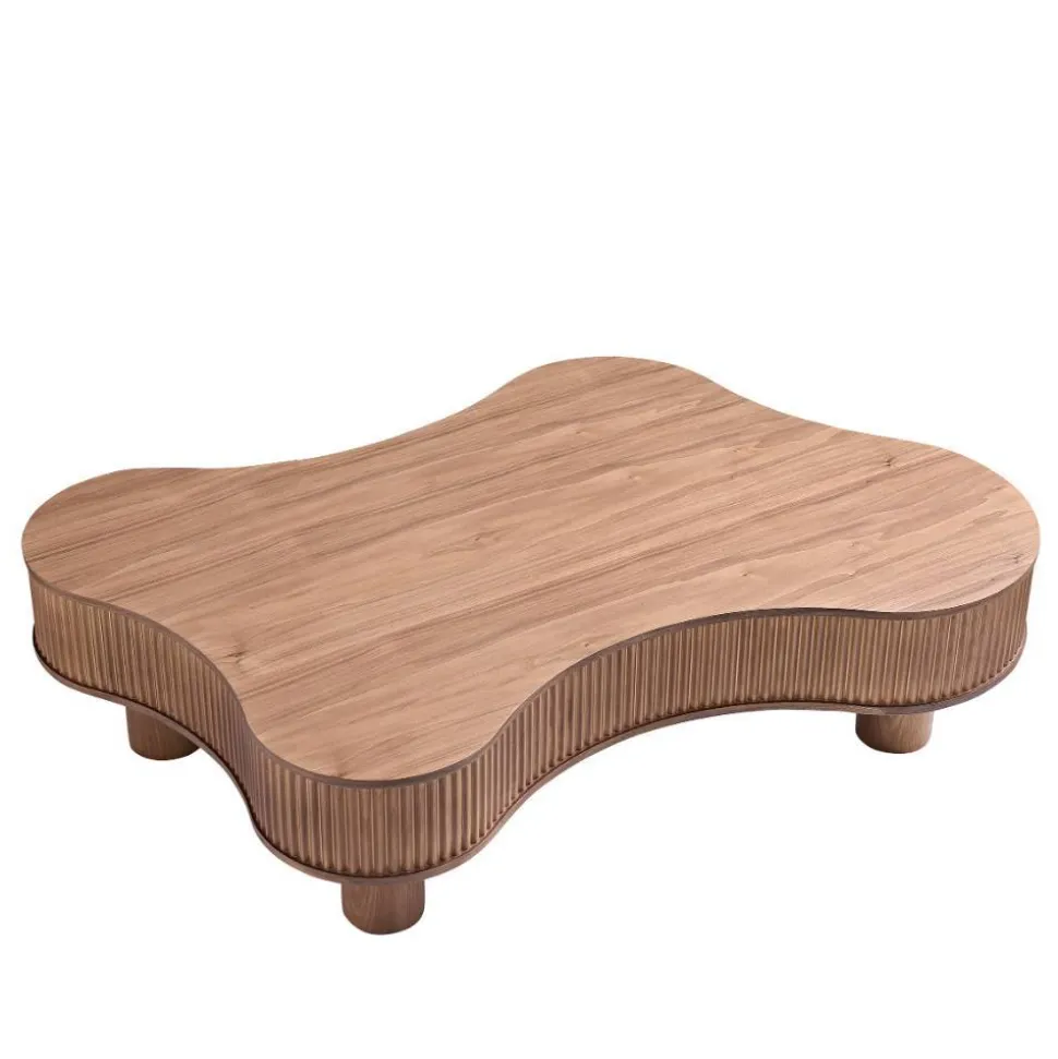 Design-Wohnzimmertisch in Walnuss Furnier - Foliage