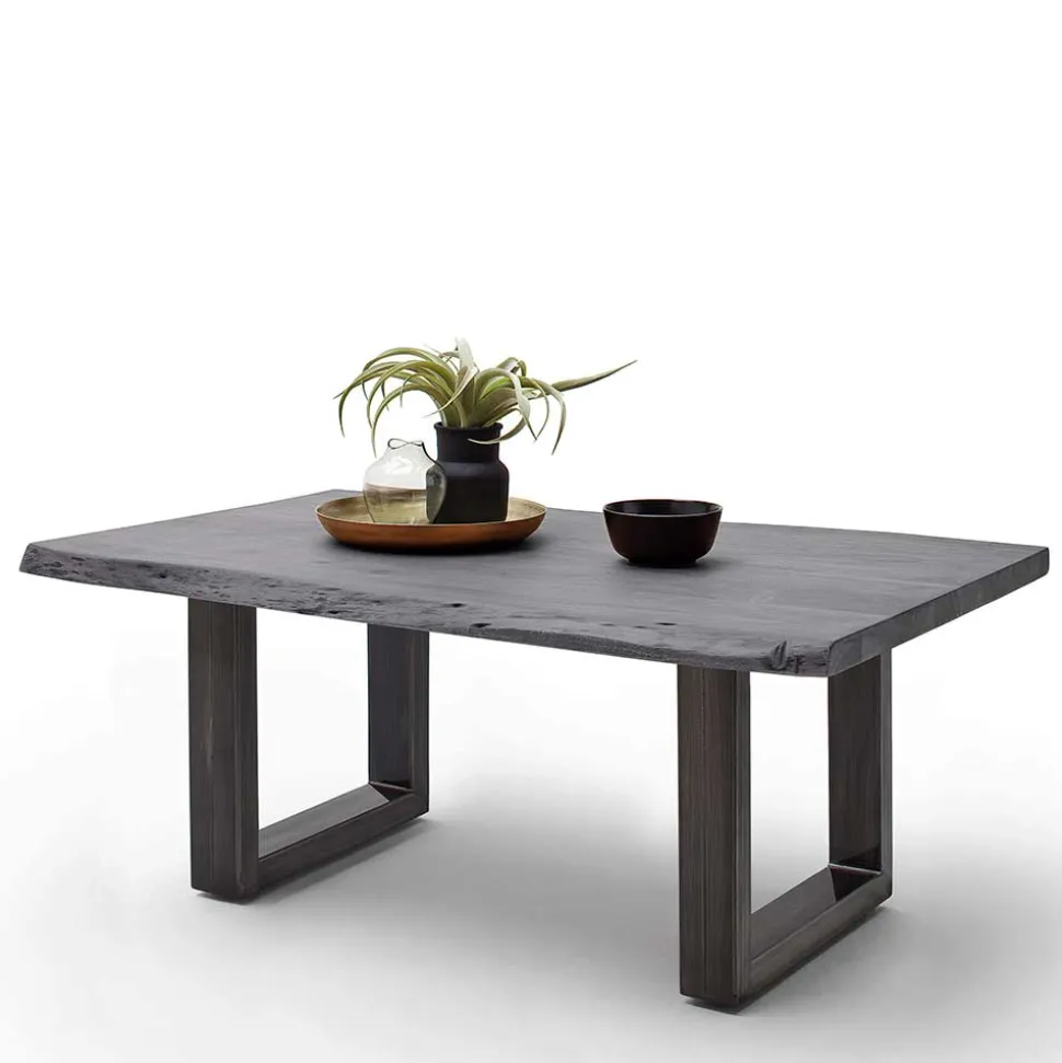 Design-Wohnzimmertisch mit grauer Holzplatte - Flaciona