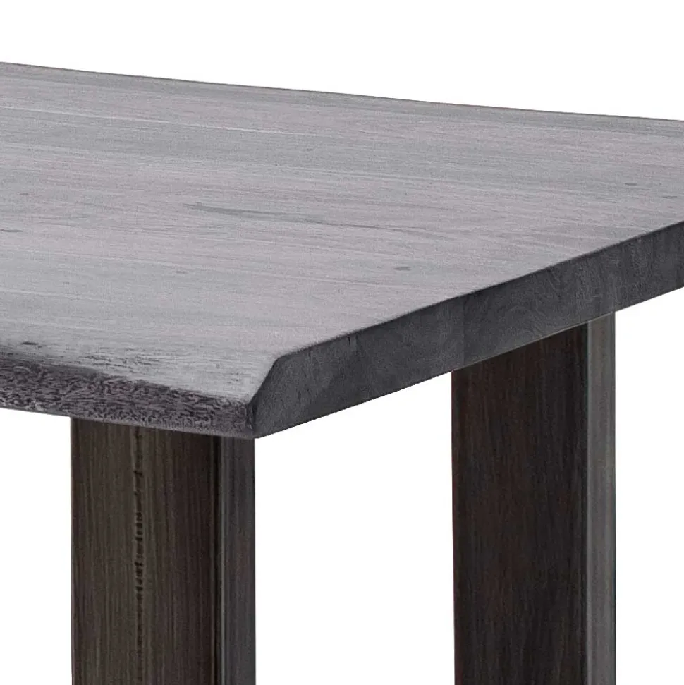 Design-Wohnzimmertisch mit grauer Holzplatte - Flaciona