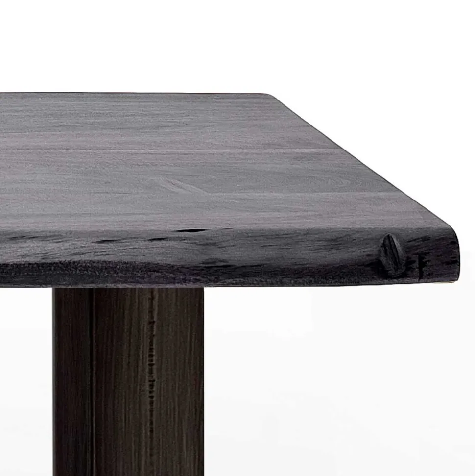 Design-Wohnzimmertisch mit grauer Holzplatte - Flaciona