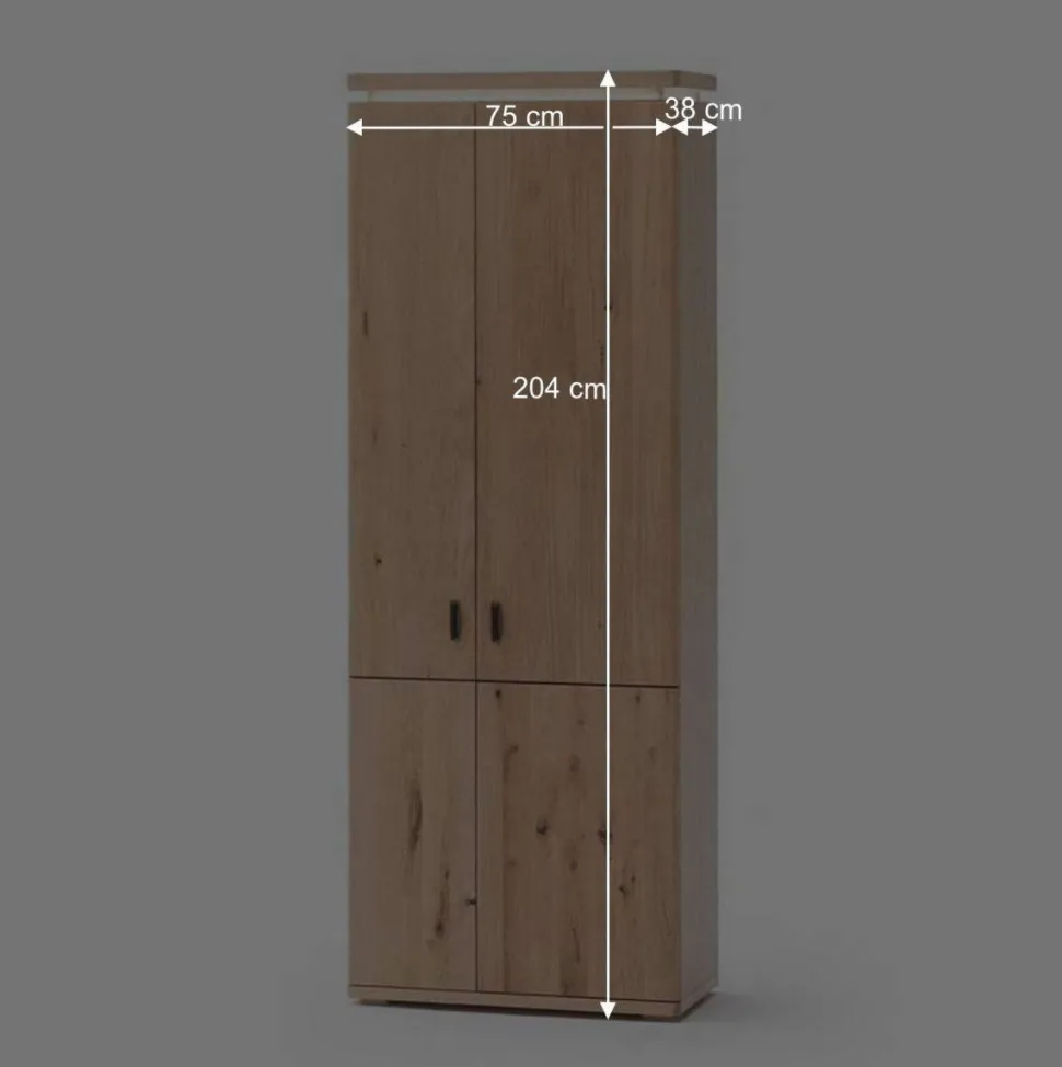 Dielen Einrichtung in Eiche Bianco - Arkadiuz (fünfteilig)