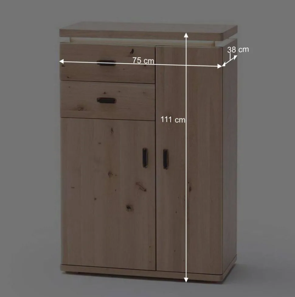 Dielen Einrichtung in Eiche Bianco - Arkadiuz (fünfteilig)