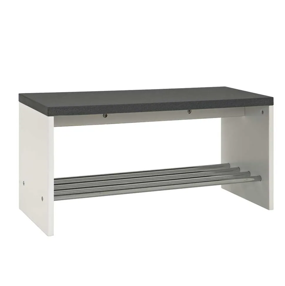 Dielenbank Curelino in Weiß Grau