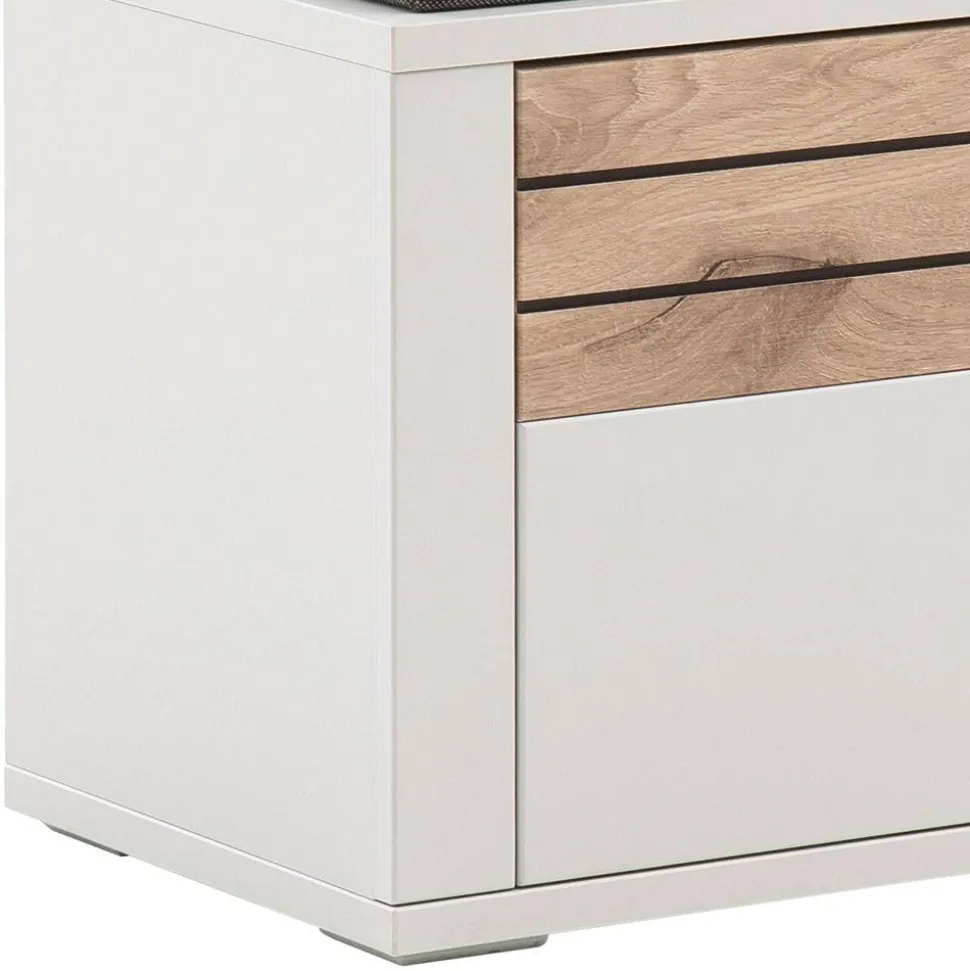 Dielenbank in Lichtgrau mit Wildeiche - Ballina