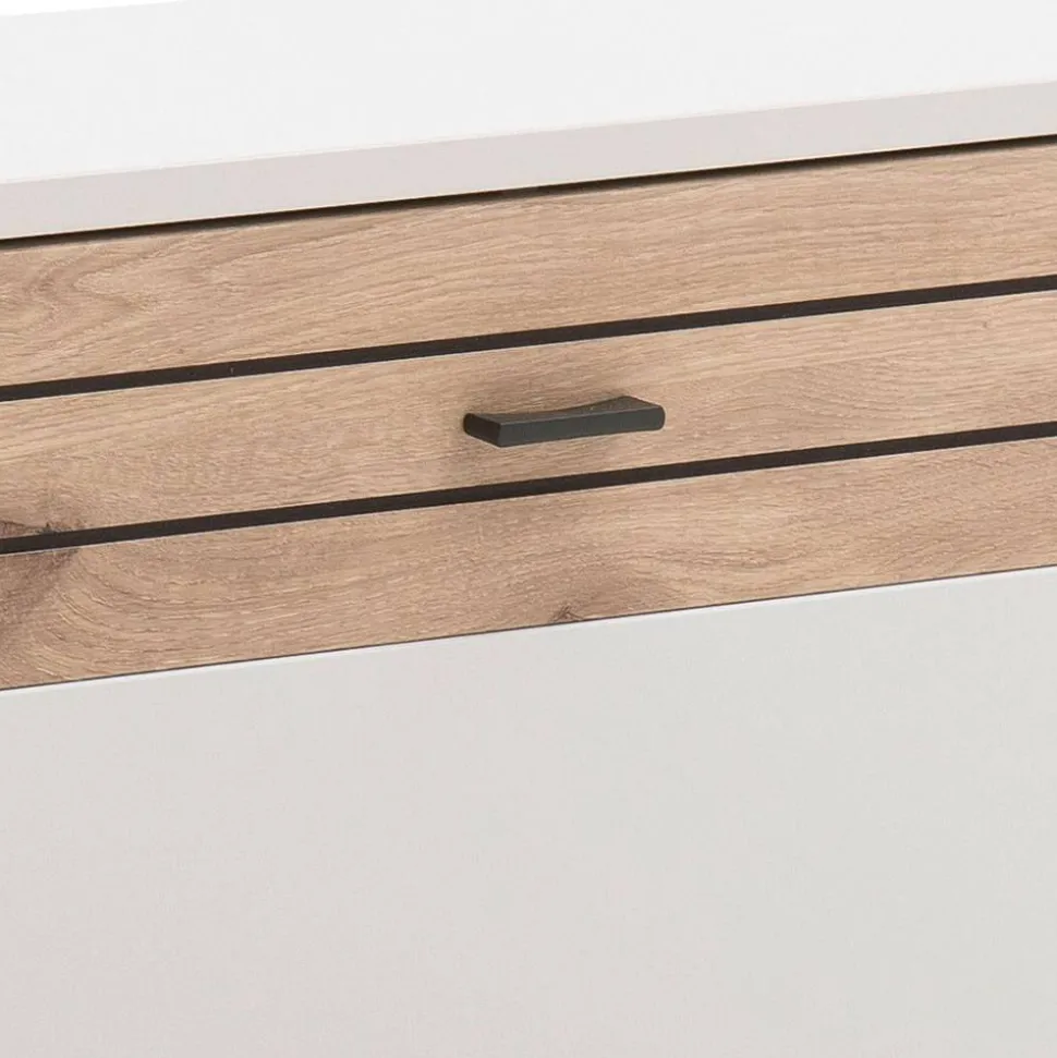 Dielenbank in Lichtgrau mit Wildeiche - Ballina