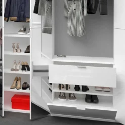 Dieleneinrichtung Möbel Block in Weiß HG - Ejulia (dreiteilig)