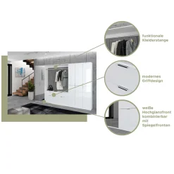 Dieleneinrichtung Möbel Block in Weiß HG - Ejulia (dreiteilig)