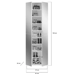 Dieleneinrichtung Möbel Block in Weiß HG - Ejulia (dreiteilig)