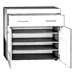 Dielenkommode in Weiß Hochglanz - Laurela