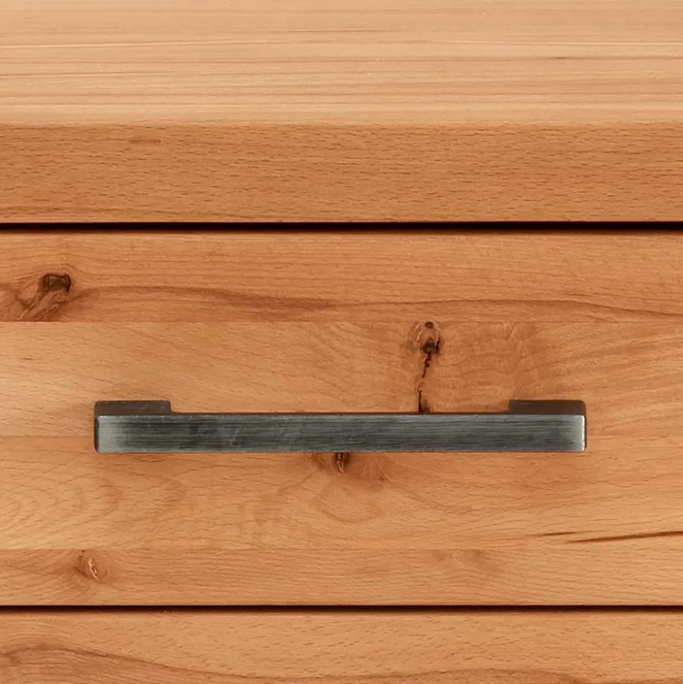 Dielenmöbel aus Kernbuche & Eisen - Dimphi (vierteilig)