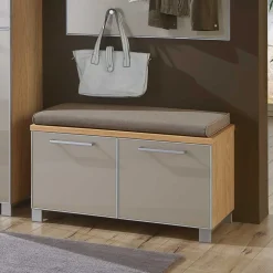 Dielenmöbel Diecca in Taupe Eiche Bianco (vierteilig)