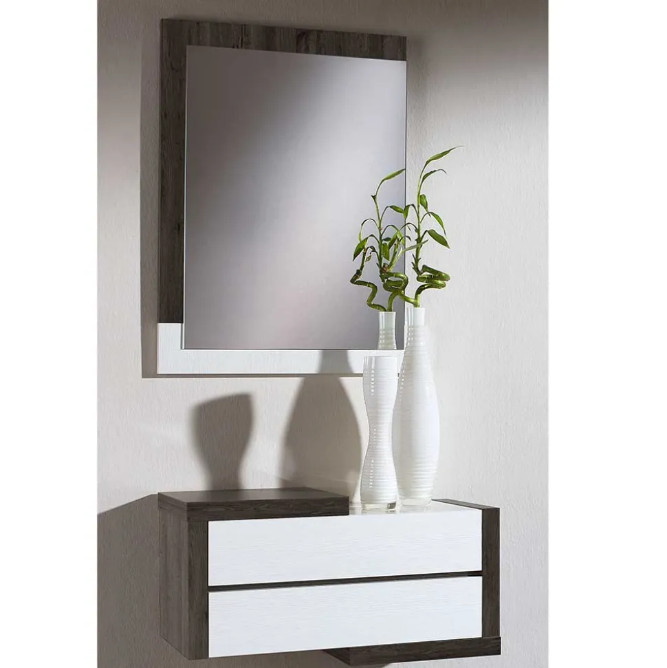 Dielenmöbel in Weiß & Schwarzgrau - Lysandro (zweiteilig)