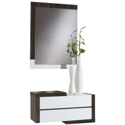 Dielenmöbel in Weiß & Schwarzgrau - Lysandro (zweiteilig)