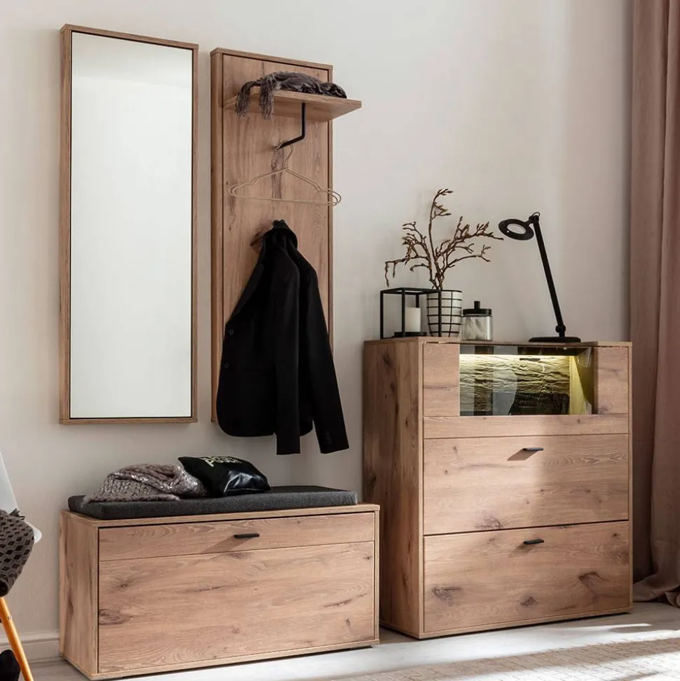 Dielenmöbel Kombination in Wildeiche - Vapposia (vierteilig)