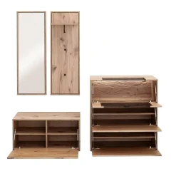 Dielenmöbel Kombination in Wildeiche - Vapposia (vierteilig)