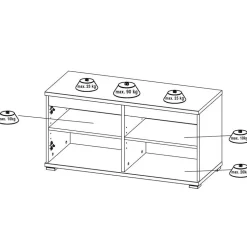 Dielenmöbel Set in Dekor Wildeiche - Orsecca (vierteilig)