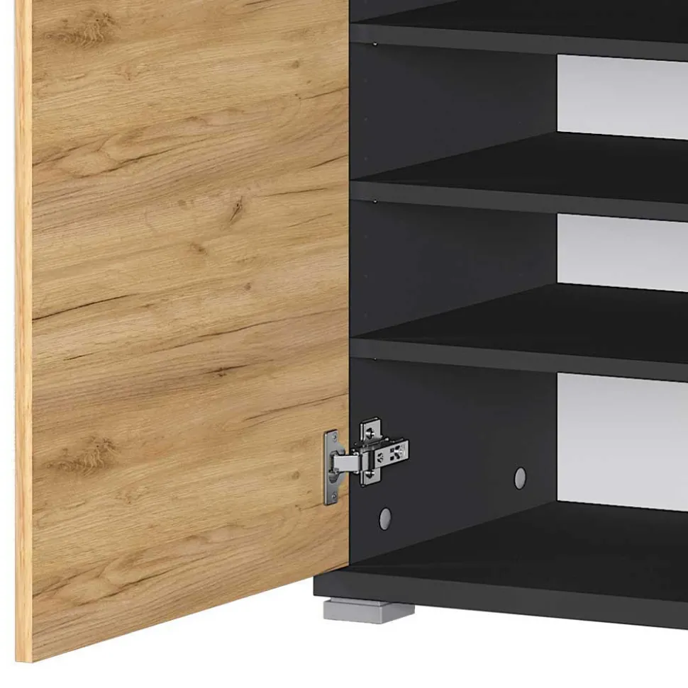 Dielenmöbel Set in Dekor Wildeiche - Orsecca (vierteilig)