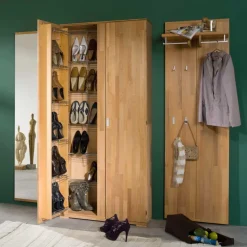 Dielenmöbel Set Wislama aus Kernbuche Massivholz (dreiteilig)