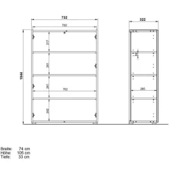 Dielenmöbel Set zweifarbig - Bien (dreiteilig)