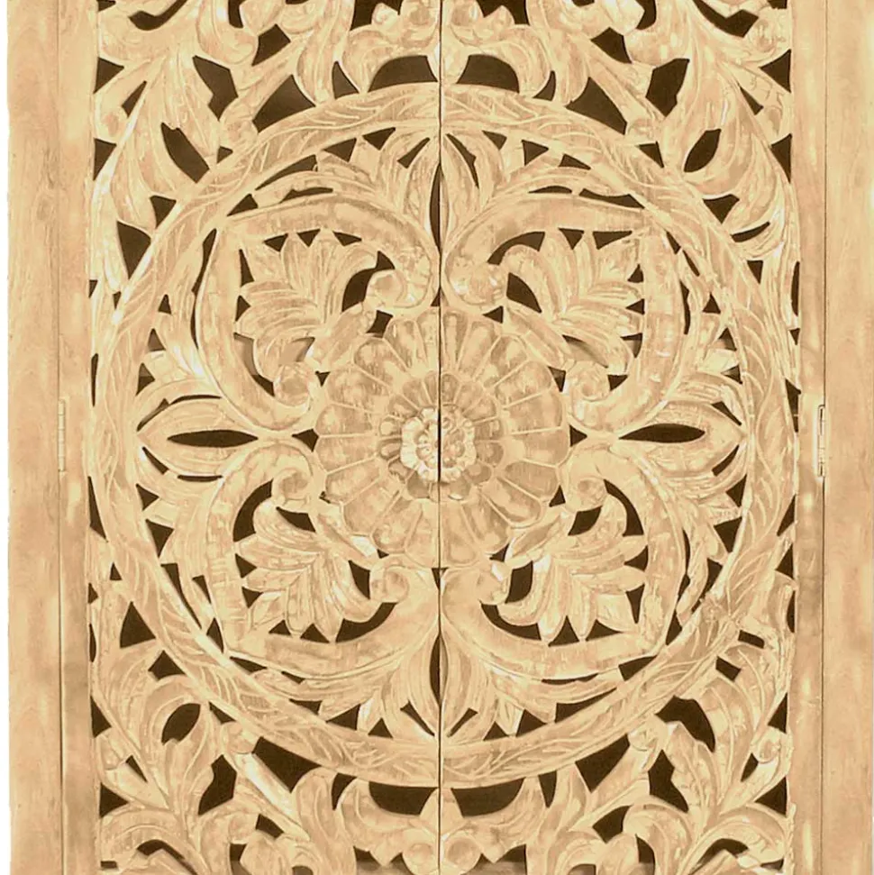 Dielenschrank in Sandfarben Mangoholz - Runiasa