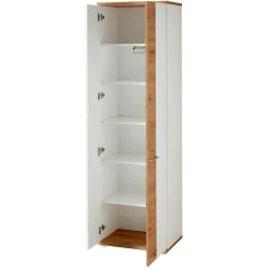 Dielenschrank in Weiß & Wildeiche - 2-türig - Symbrosia