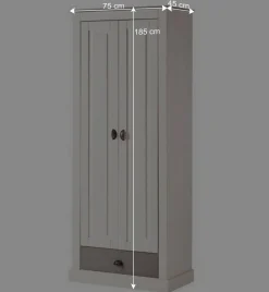 Dielenschrank in Weiß mit Grau - Lucasario