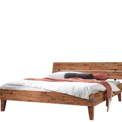 Doppelbett aus Akazie mit Antik Finish - Caleena