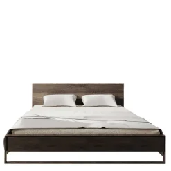 Doppelbett Bettgestell aus Eiche in Braun - Vasteca