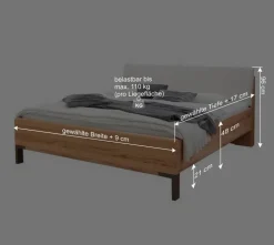 Doppelbett im Set mit Nachtkommoden - Krofun (dreiteilig)