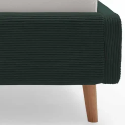 Doppelbett in Dunkelgrün Cord - Topra