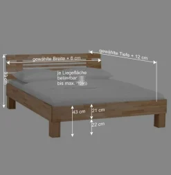Doppelbett Kombi Zeremonia mit zwei Nachtkommoden (dreiteilig)