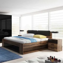 Doppelbett mit Sockel und Stauraum - Ulpro