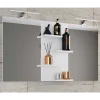 Doppelter Badspiegel mit Regal in Weiß - Ynvinata