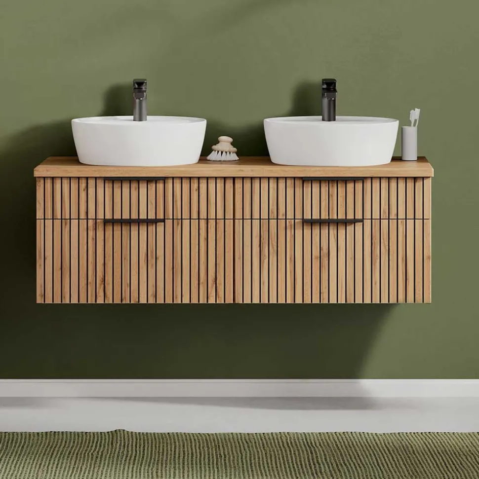 Doppelter Waschtisch mit vier Schubladen - Crystoga