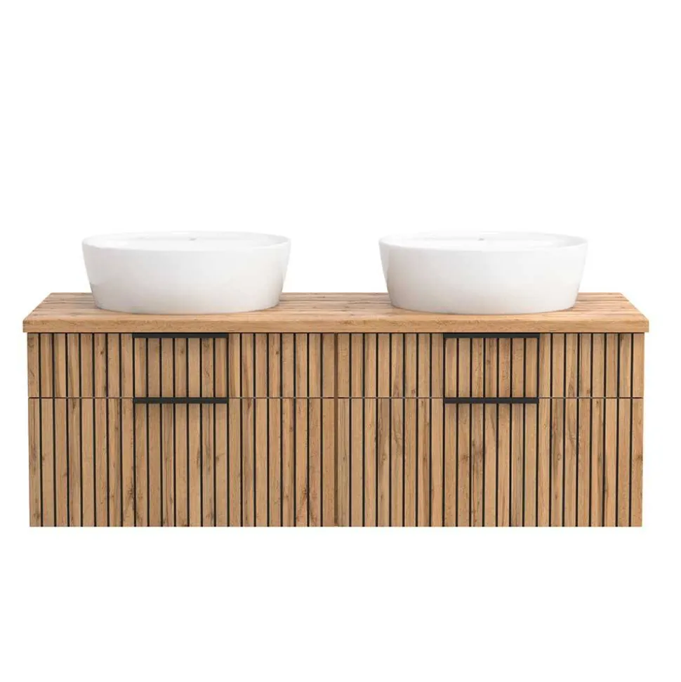 Doppelter Waschtisch mit vier Schubladen - Crystoga