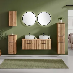 Doppelter Waschtisch mit vier Schubladen - Crystoga