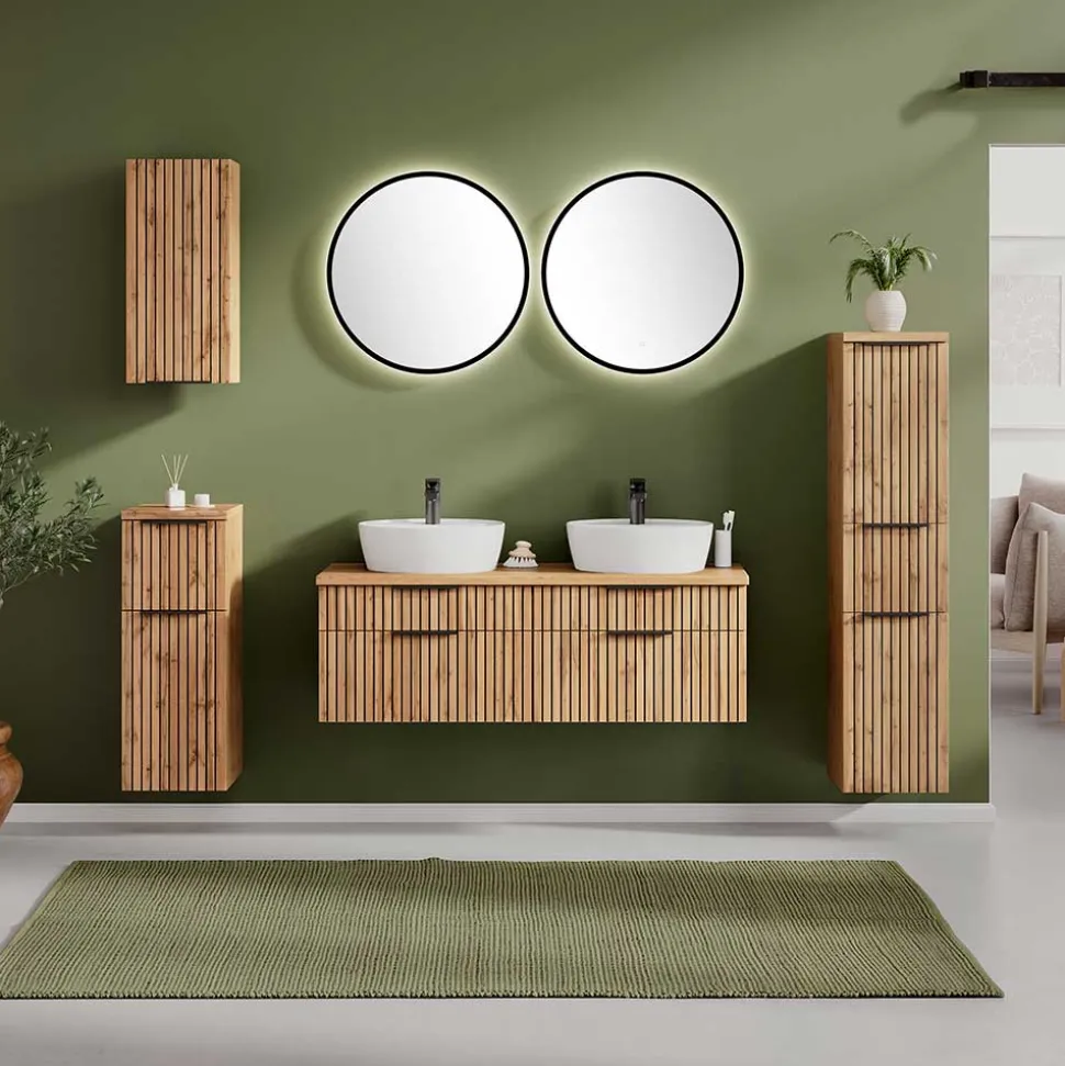 Doppelter Waschtisch mit vier Schubladen - Crystoga