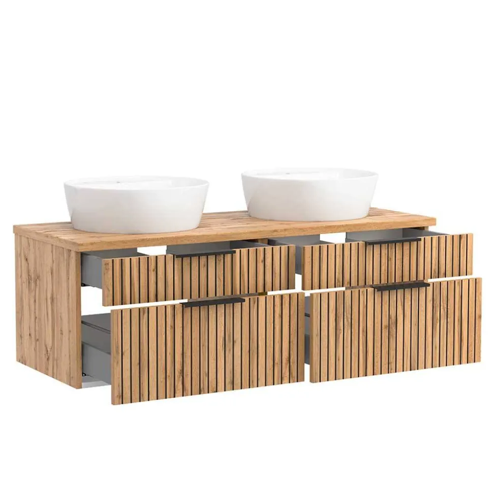 Doppelter Waschtisch mit vier Schubladen - Crystoga