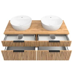 Doppelter Waschtisch mit vier Schubladen - Crystoga