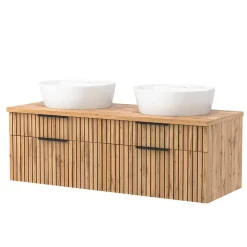 Doppelter Waschtisch mit vier Schubladen - Crystoga