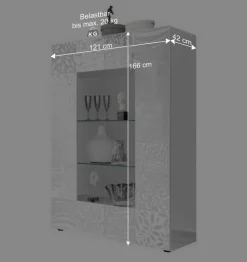 Doppeltür Designvitrine in Weiß - Vascaub