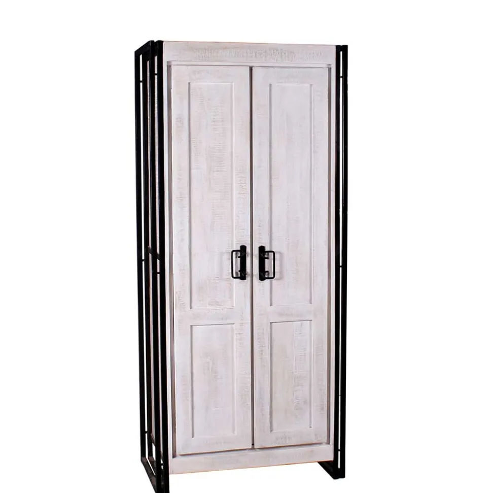 Doppeltür Schrank in Weiß & Schwarz - Crenada