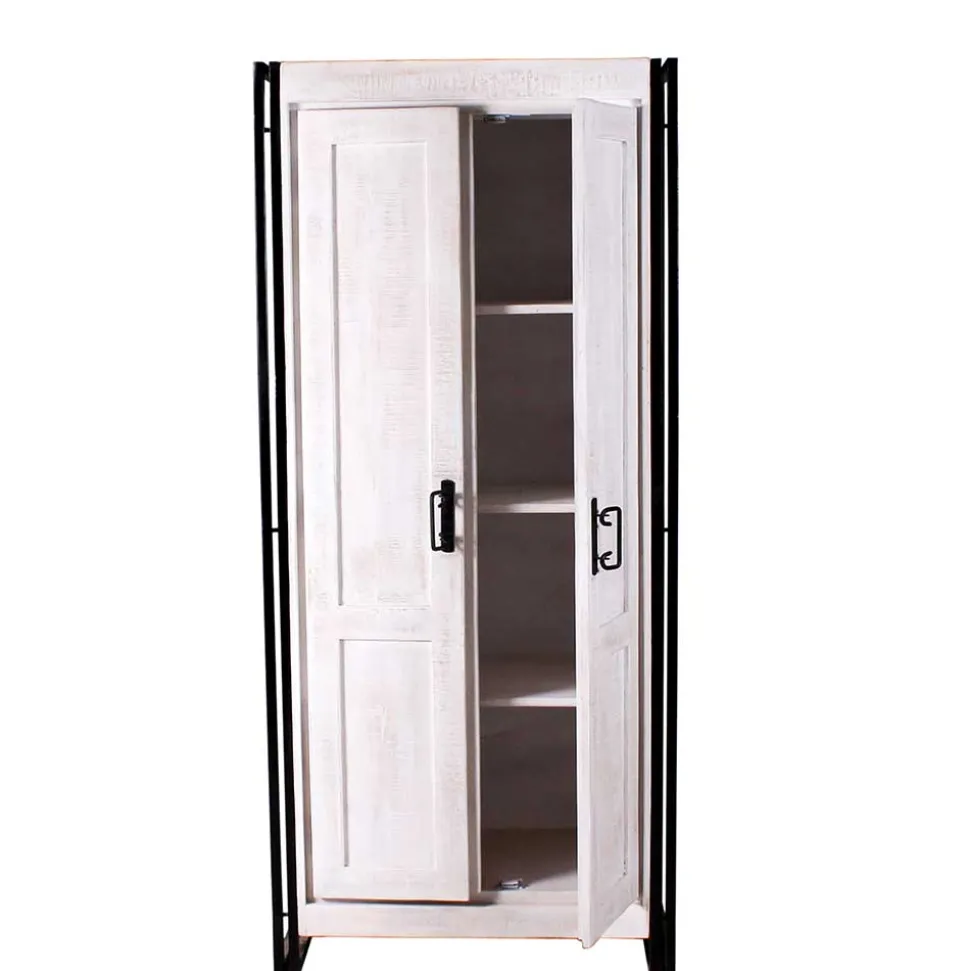 Doppeltür Schrank in Weiß & Schwarz - Crenada