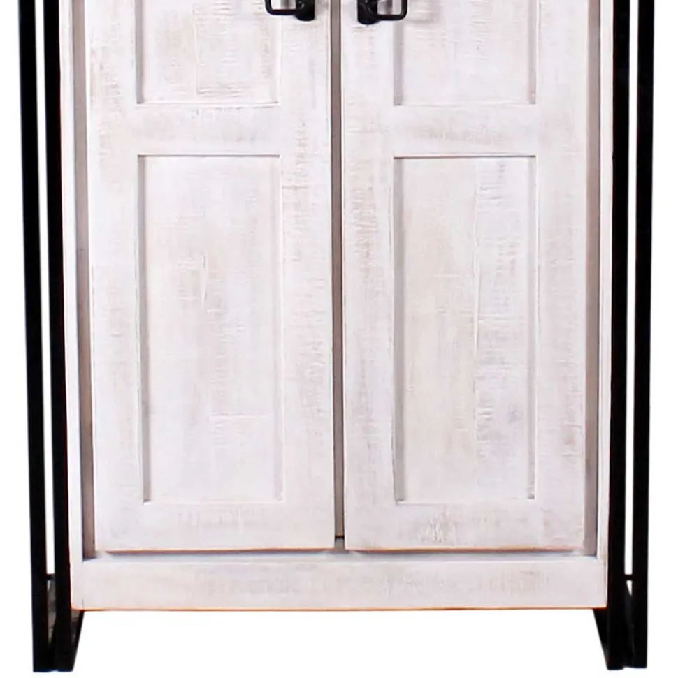 Doppeltür Schrank in Weiß & Schwarz - Crenada